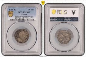 1719-G 1/6 Ecu Gad-295 France-Navarre MS62