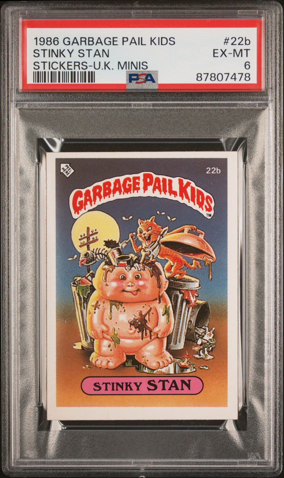 1986 Topps GARBAGE PAIL KIDS STICKERS-U.K. MINIS #22B Stinky Stan front