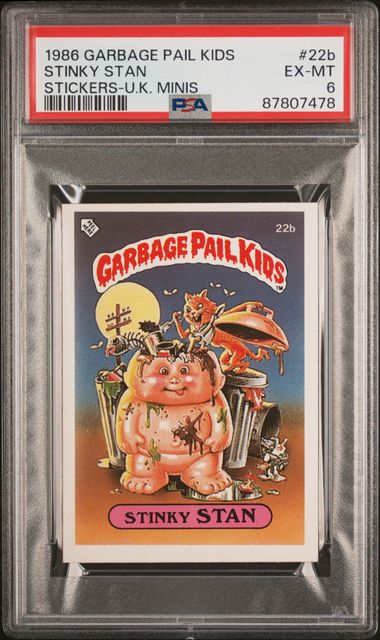 1986 Topps GARBAGE PAIL KIDS STICKERS-U.K. MINIS STICKERS-U.K. MINIS #22B Stinky Stan front