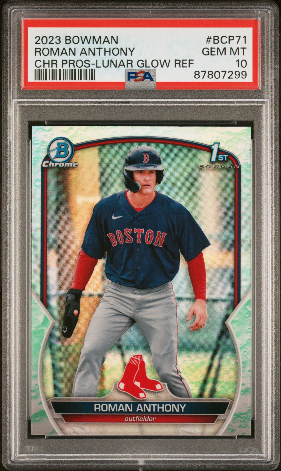 2023 Bowman Chrome BOWMAN CHROME PROSPECTS CHR PROS-LUNAR GLOW REF #BCP71 Roman Anthony front