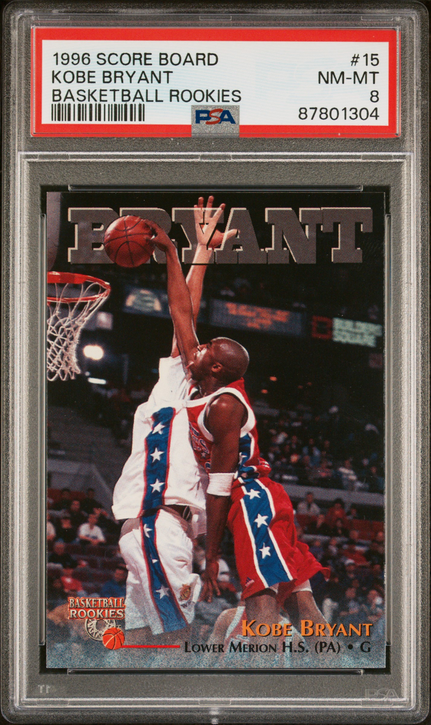 1996-97 Score Board Basketball Rookies #15 Kobe Bryant Rookie Card – PSA NM-MT 8