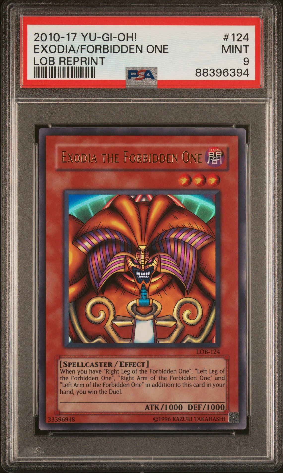 2010-2017 Yu-Gi-Oh! YU-GI-OH! LEGEND OF BLUE EYES WHITE DRAGON REPRINT LOB REPRINT #124 Exodia/Forbidden One front