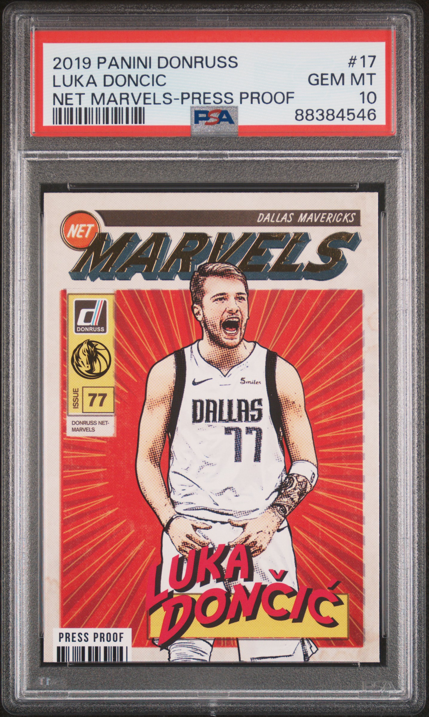 2019-20 Panini Donruss Net Marvels Press Proof #17 Luka Doncic – PSA GEM MT 10