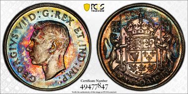 1945 50C Narrow Date MS63