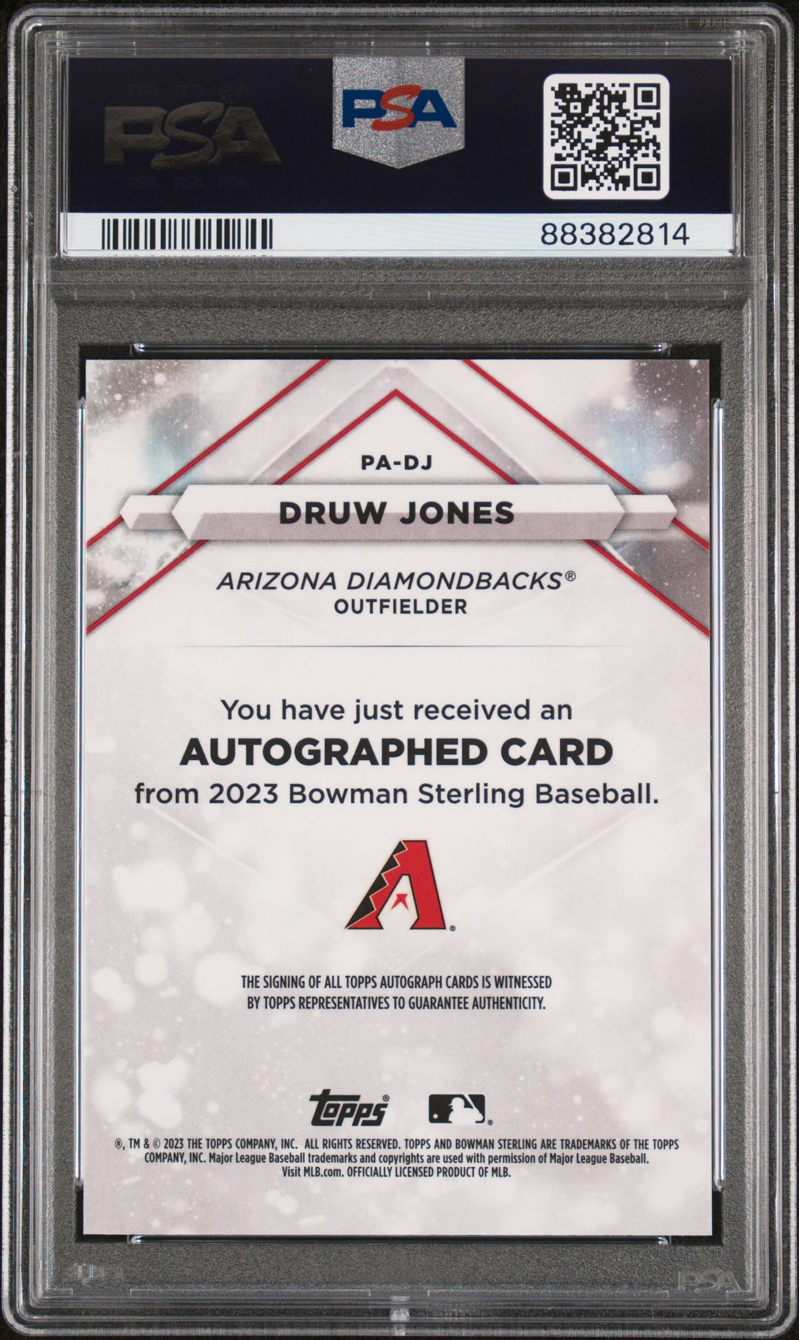 2023 Bowman BOWMAN STERLING PROSPECT AUTOGRAPHS Refractor #PADJ Druw Jones front