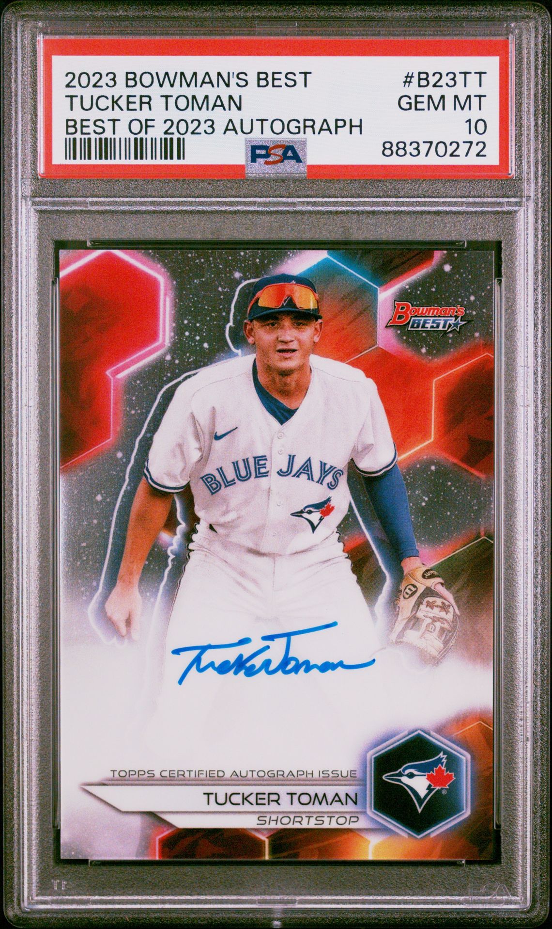 2023 Bowman BOWMAN'S BEST BEST OF 2023 AUTOGRAPHS #B23TT Tucker Toman front