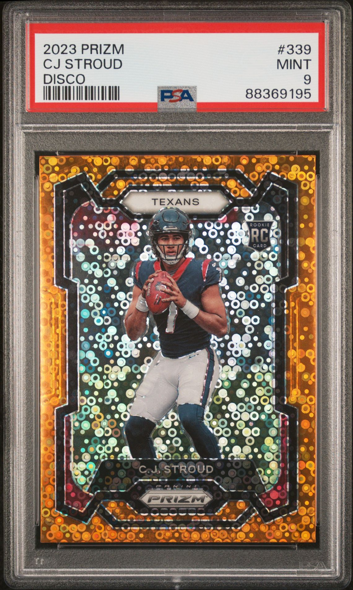 2023 Panini Prizm Cj Stroud #339 (Disco Prizm) Mint 9 front