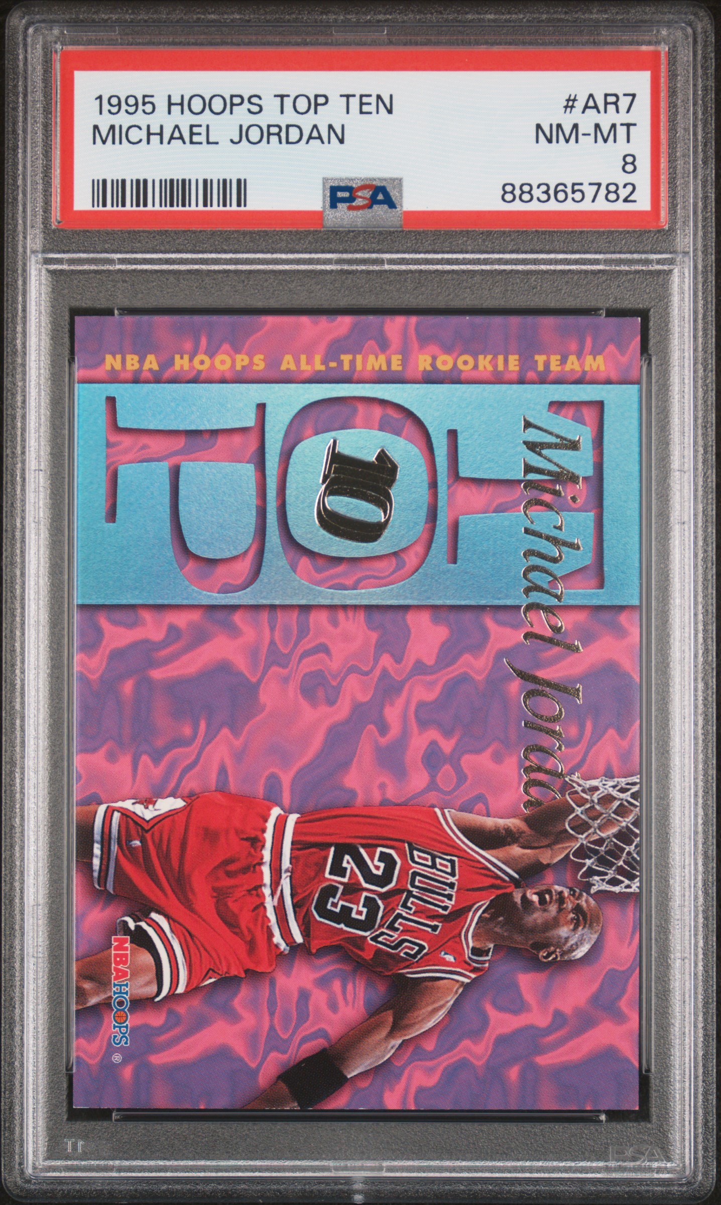 1995-96 Hoops Top Ten #AR7 Michael Jordan – PSA NM-MT 8