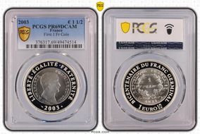 2003 € 1 1/2 First 1 Fr Coin PR69DCAM