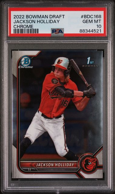 2022 Bowman Draft Jackson Holliday #Bdc168 (Chrome) Gem Mt 10 front