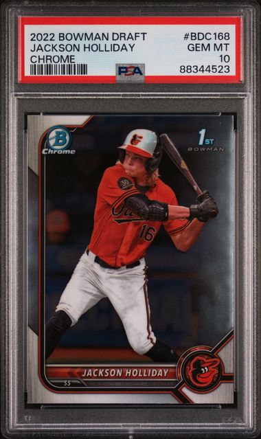 2022 Bowman Draft Jackson Holliday #Bdc168 (Chrome) Gem Mt 10 front