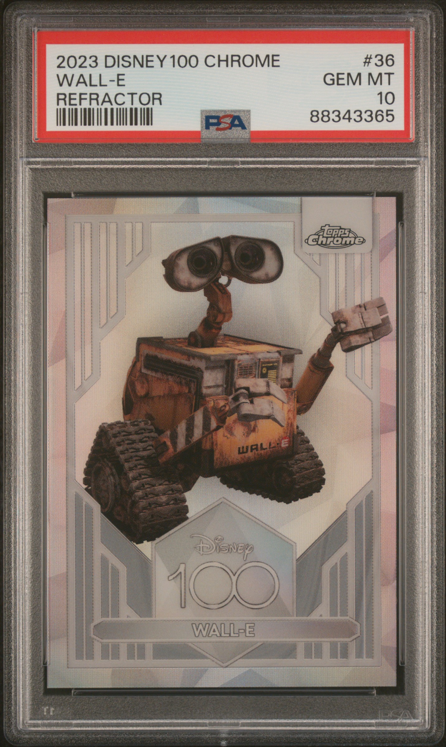 2023 Topps Chrome Disney100 Wall-E #36 (Refractor) Gem Mt 10 front