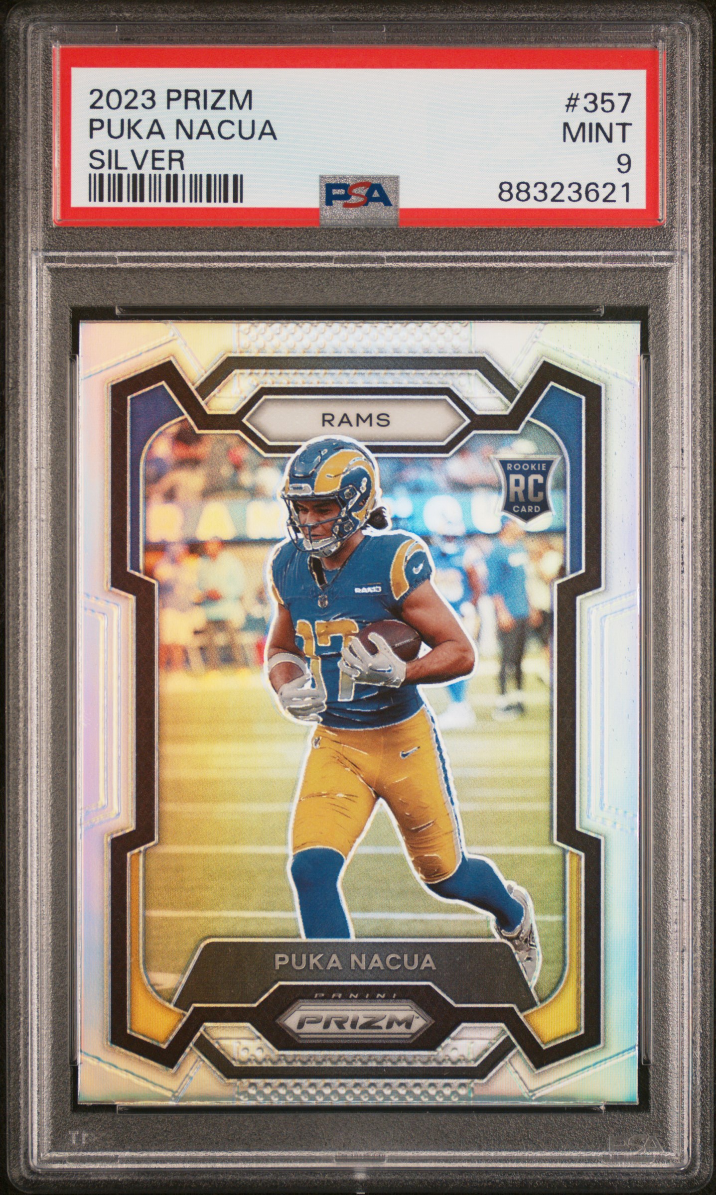 2023 Panini Prizm Puka Nacua #357 (Silver Prizm) Mint 9 front