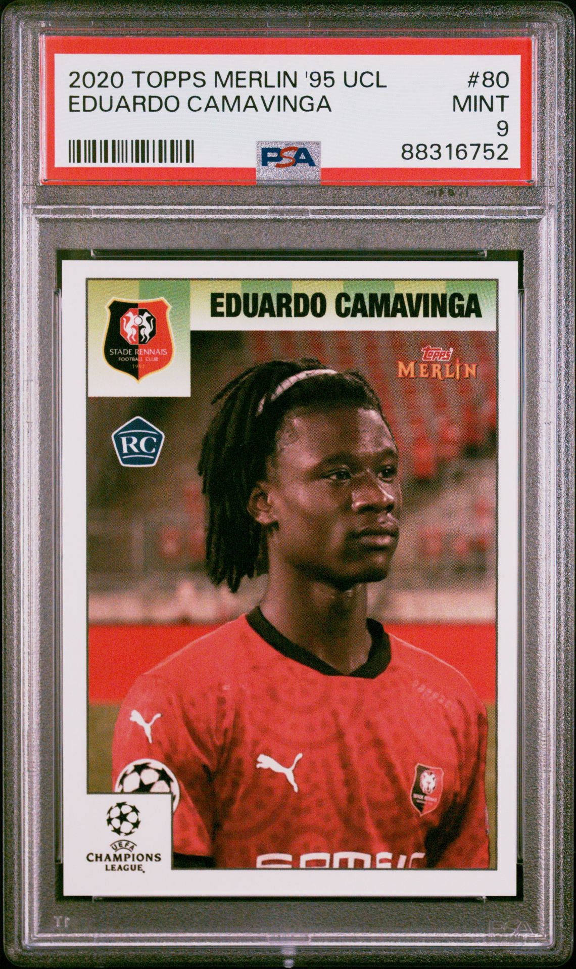 2020 Topps Topps Merlin Heritage '95 Uefa Champions League #80 Eduardo Camavinga front