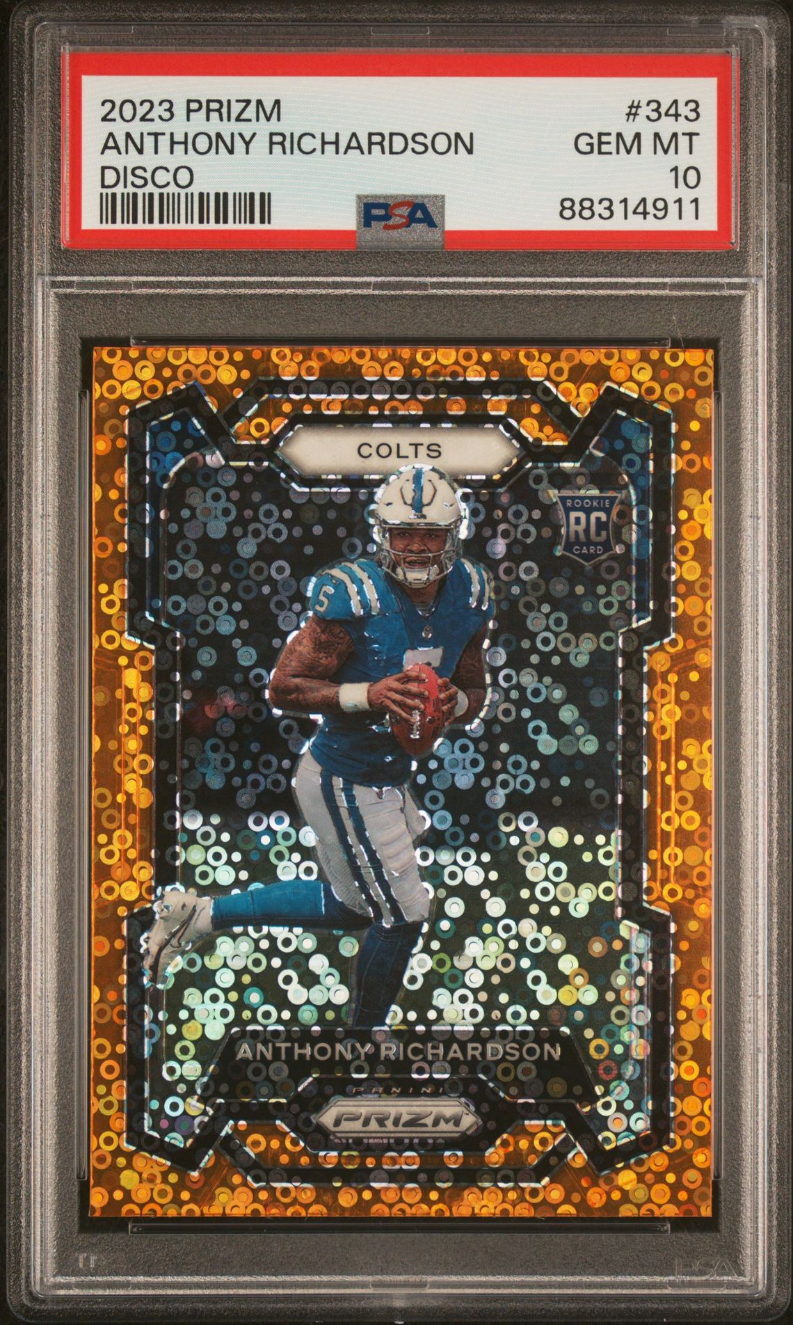 2023 Panini Prizm Anthony Richardson #343 (Disco Prizm) Gem Mt 10 front