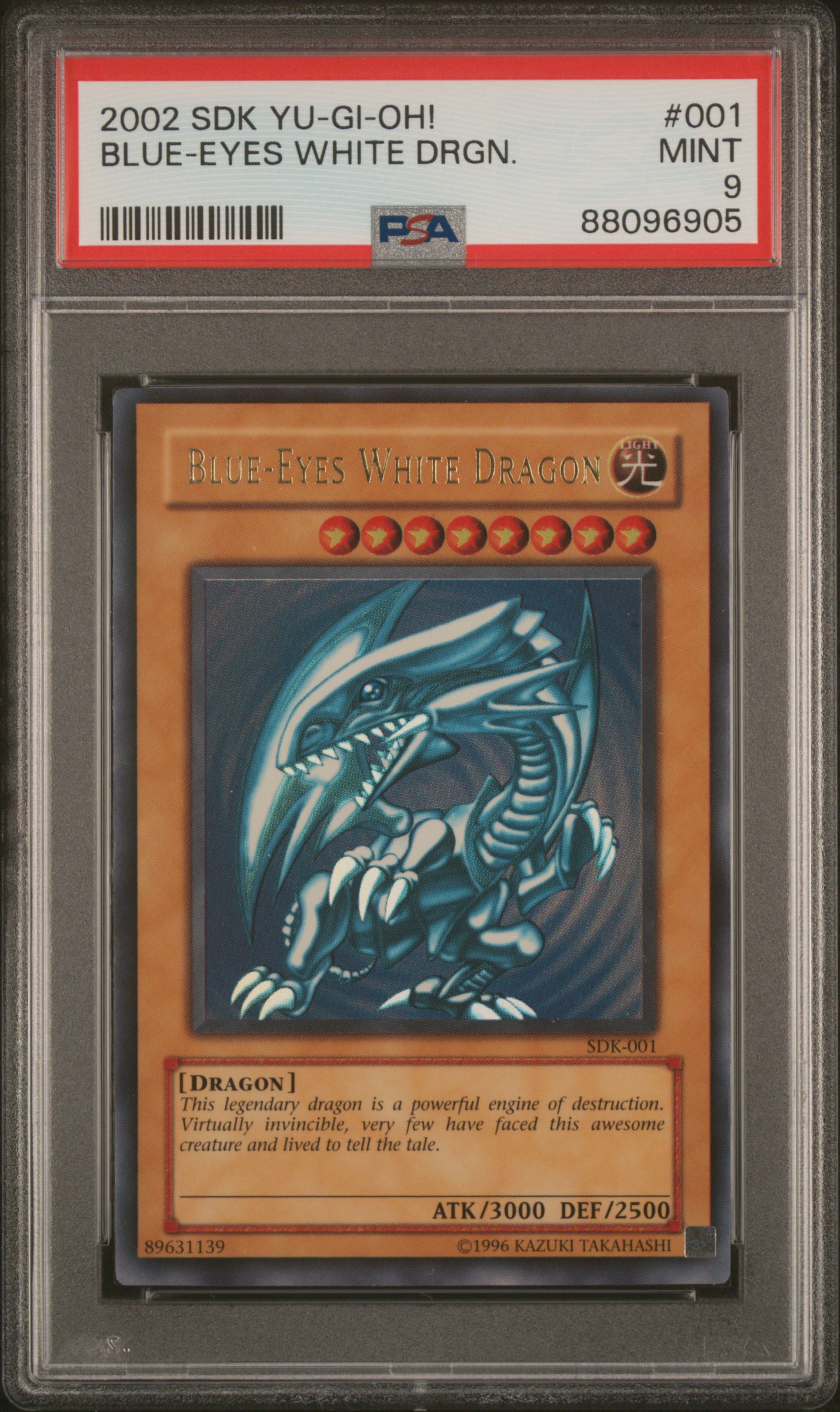2002 Yu-Gi-Oh! Starter Deck: Kaiba #001 Blue-Eyes White Dragon – PSA MINT 9