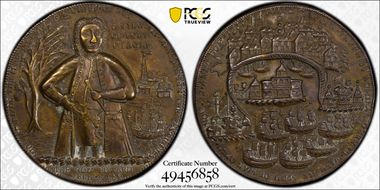 1739 AE Medal Admiral Vernon, A-C FCv 1-A AU58