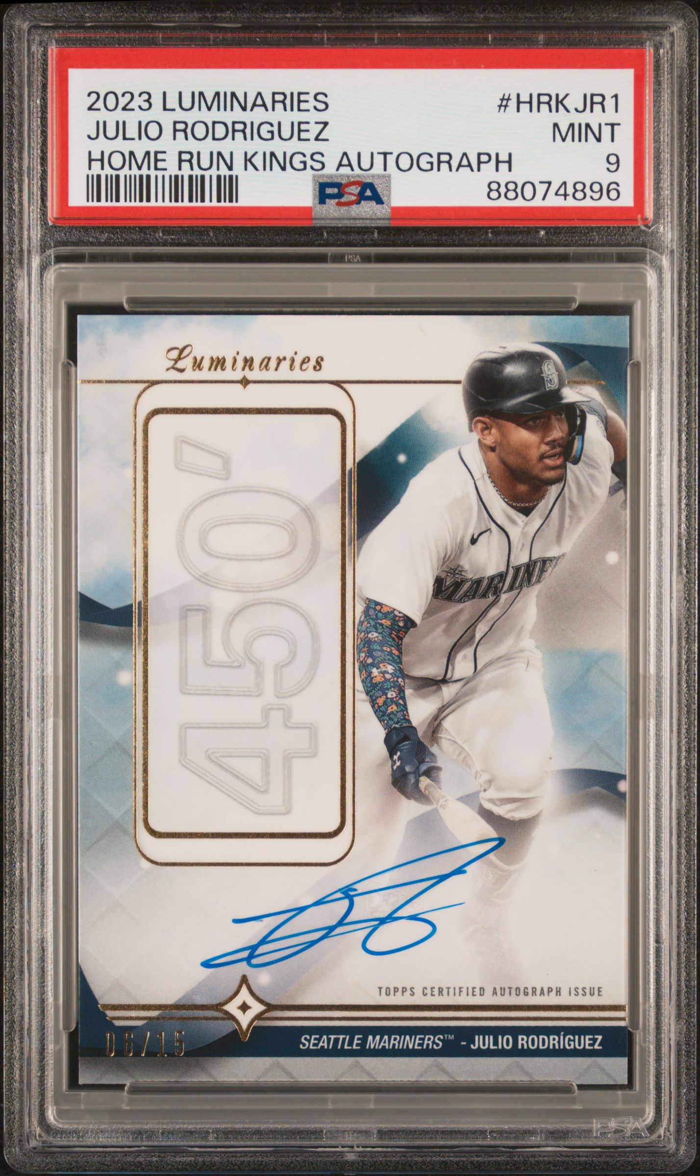 2023 Topps Luminaries Home Run Kings Autographs Julio Rodriguez #Hrkjr1 Mint 9 front