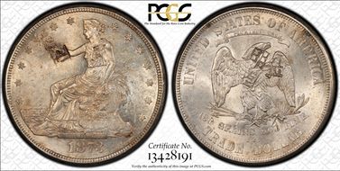 1873-CC T$1 Chopmarked AU58