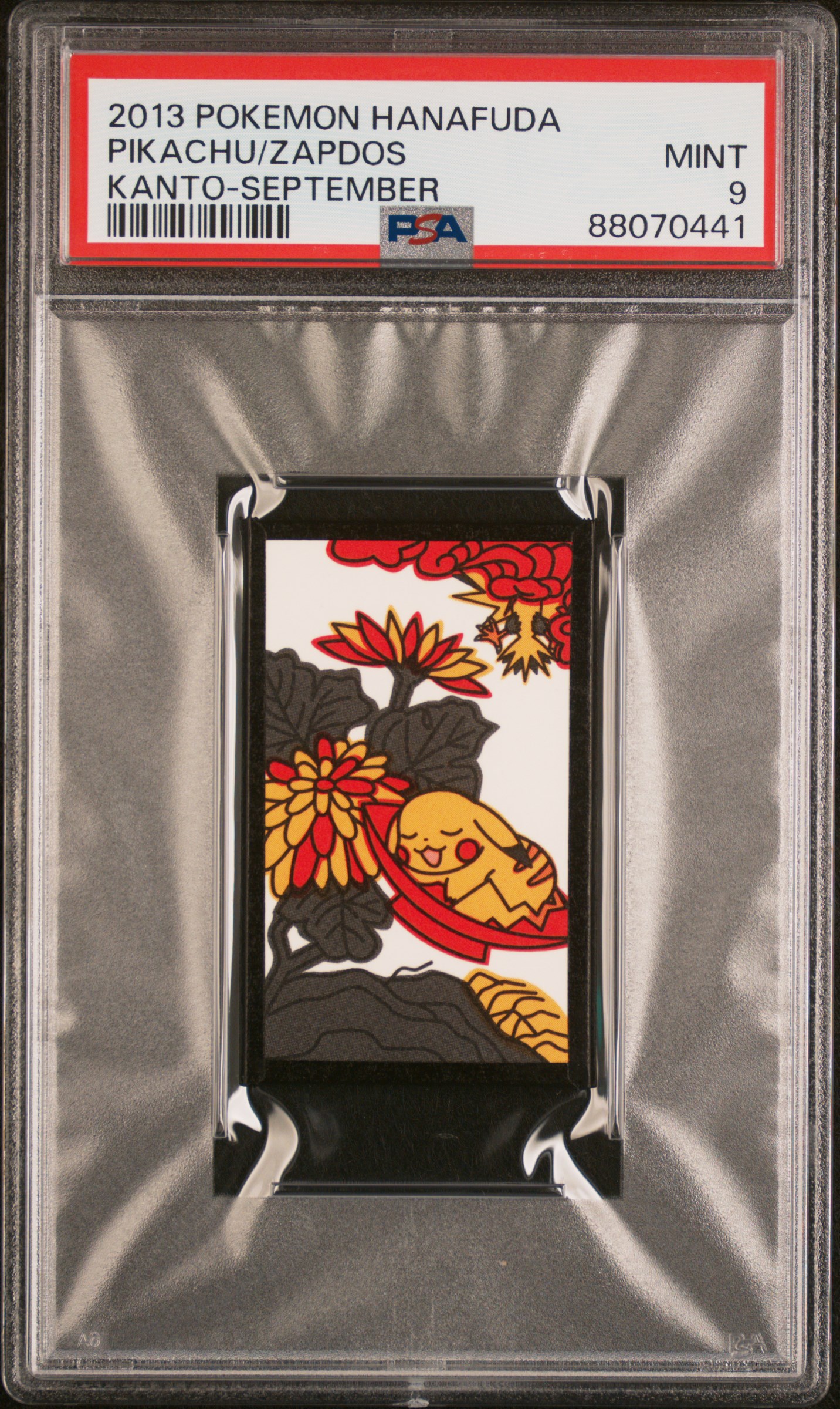 2013 Pokemon Hanafuda Kanto September Pikachu/Zapdos – PSA MINT 9