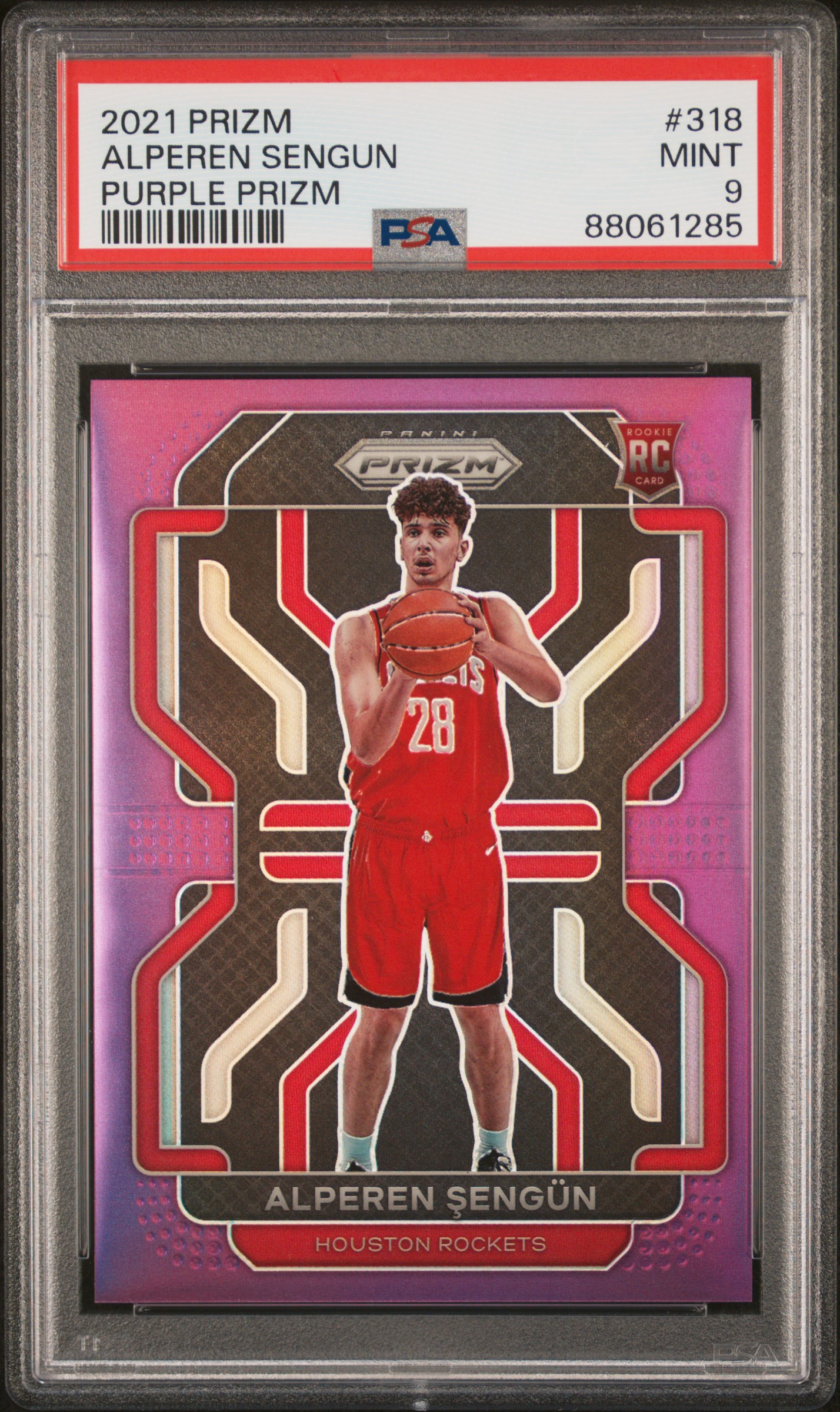 2021-22 Panini Prizm Purple Prizm #318 Alperen Sengun Rookie Card (#22/99) – PSA MINT 9