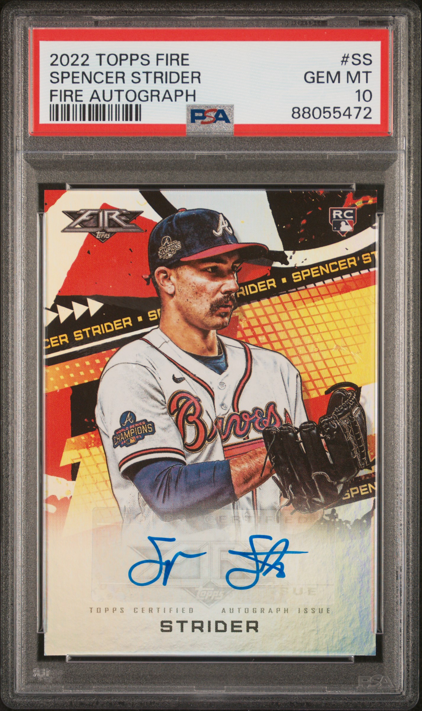 Spencer Strider 2022 Topps Fire Fire Autographs