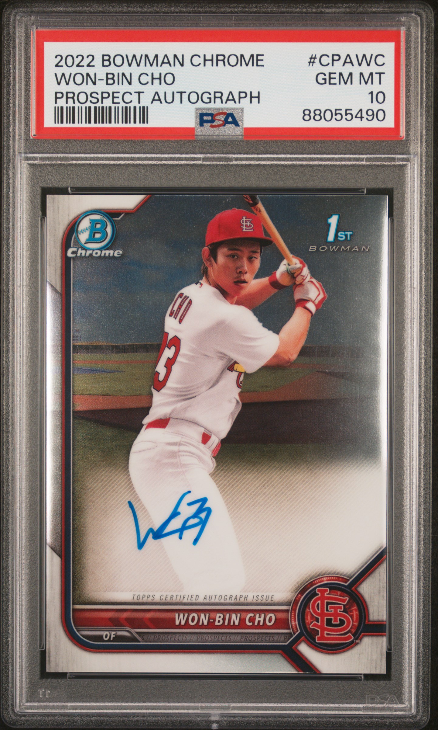 Won-Bin Cho 2022 Bowman Chrome Prospect Autographs