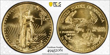 1995 $10 Gold Eagle MS70