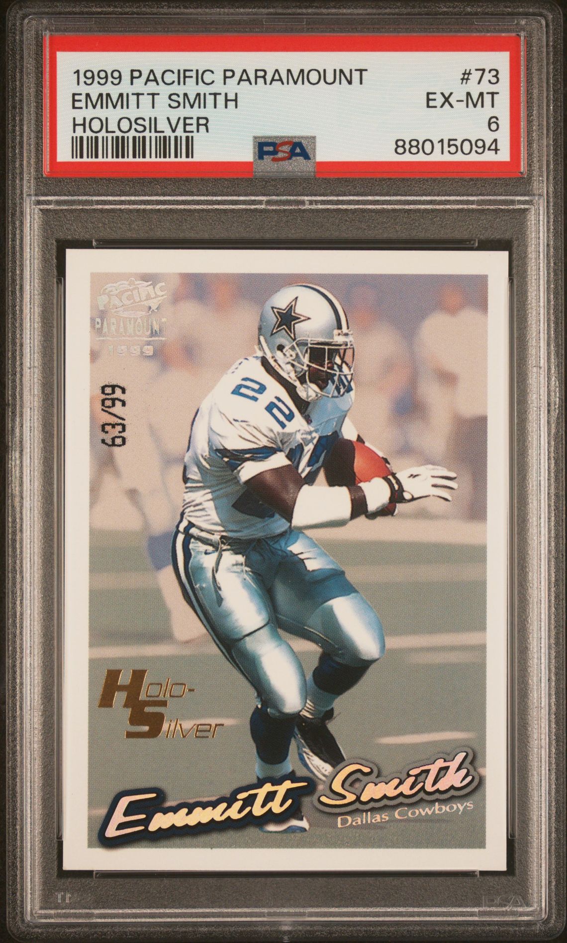 1999 Pacific PACIFIC PARAMOUNT Silver #73 Emmitt Smith front