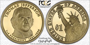 2007-S $1 Thomas Jefferson PR70DCAM