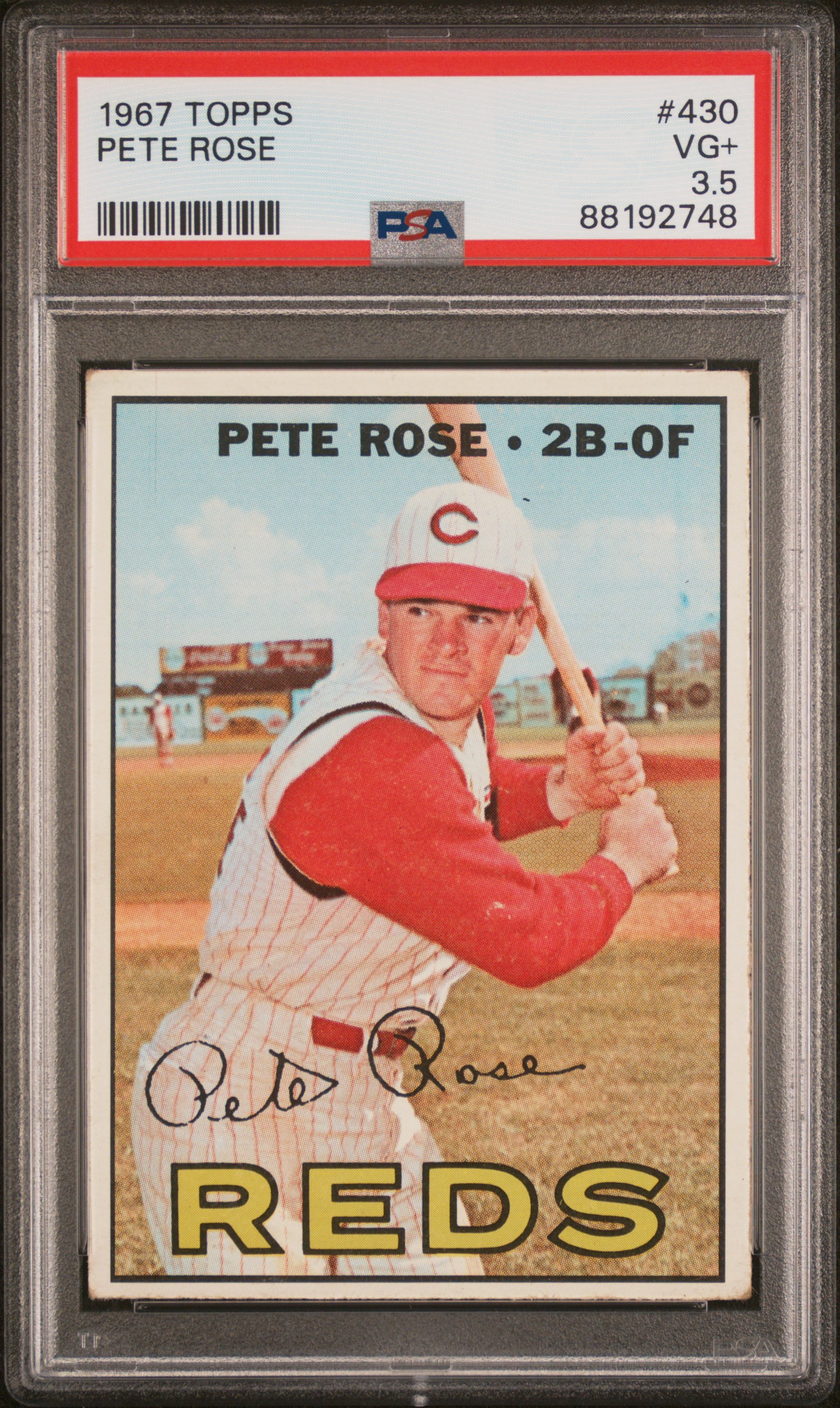 1967 Topps #430 Pete Rose – PSA VG+ 3.5