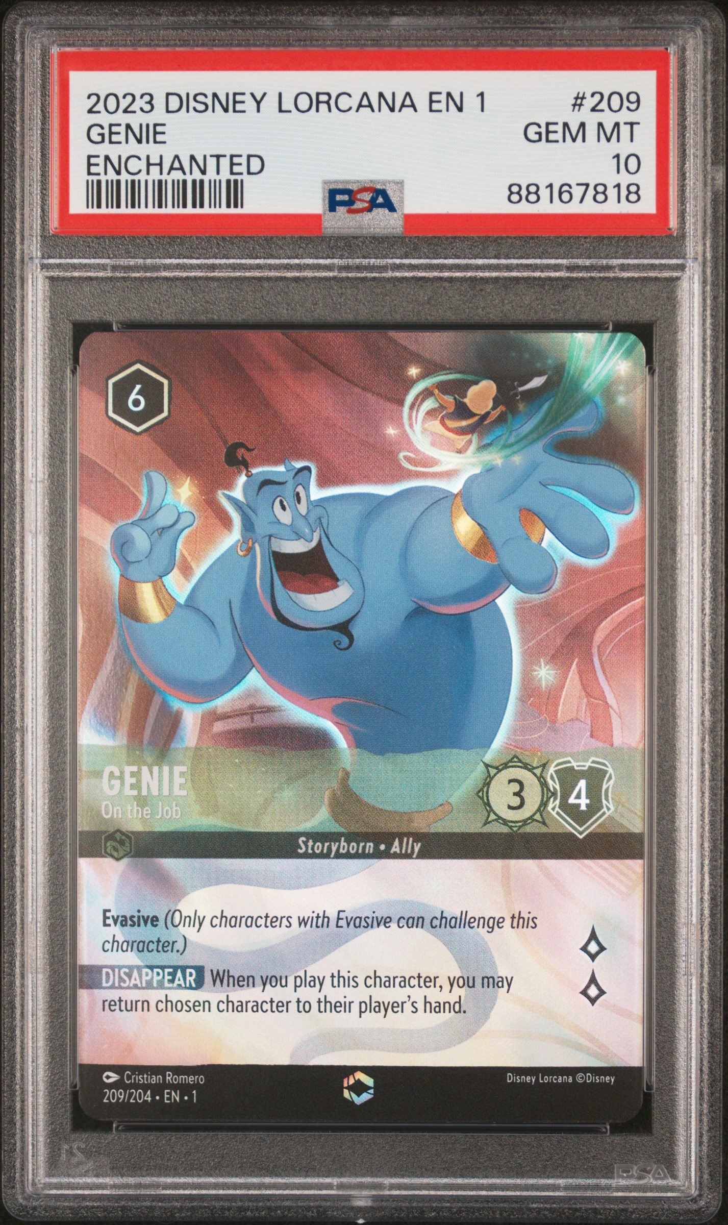 Image of Disney Lorcana Genie #209 PSA 10