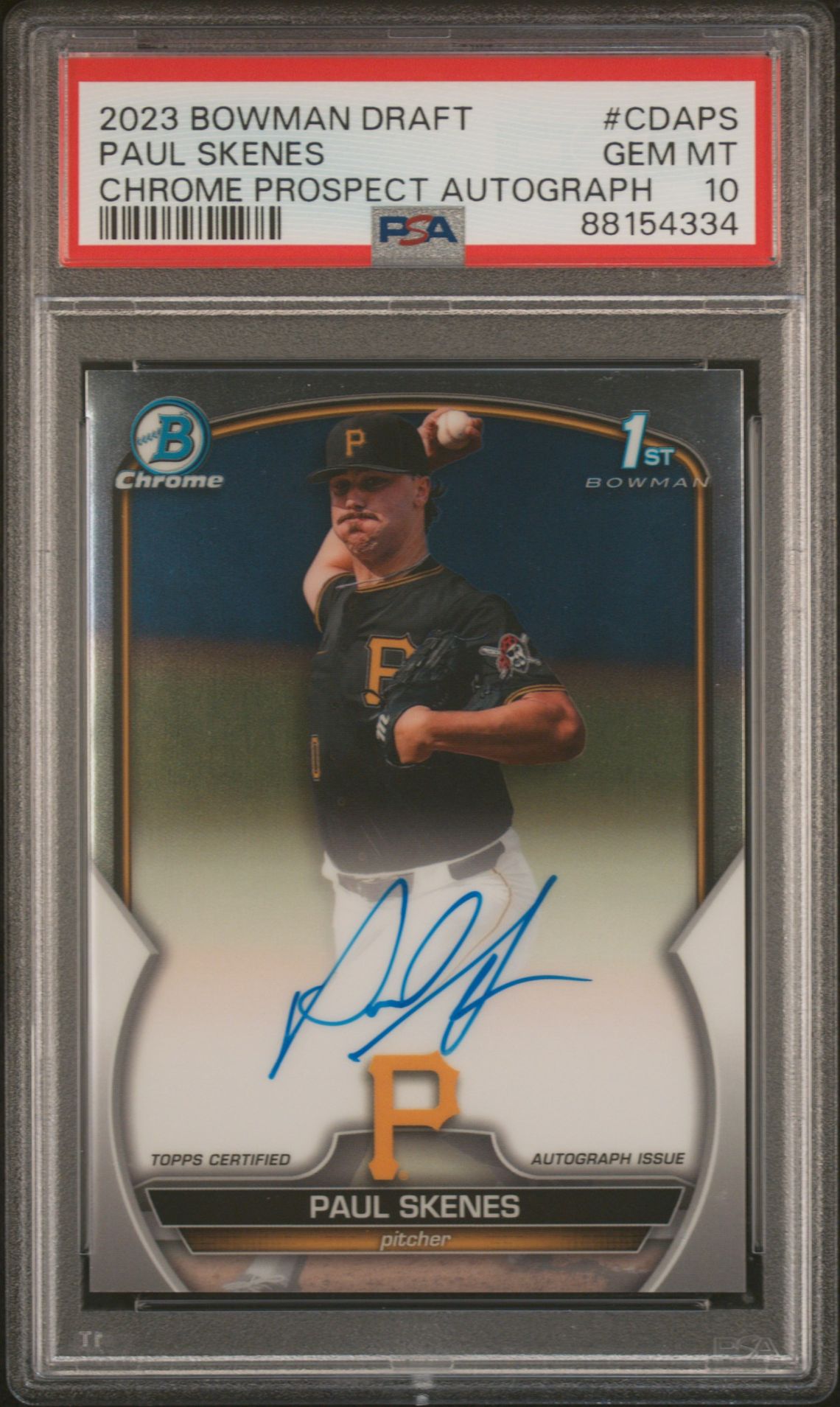 SKENES BOWMAN DRAFT CHROME PROSPECT AUTOGRAPH 2023
