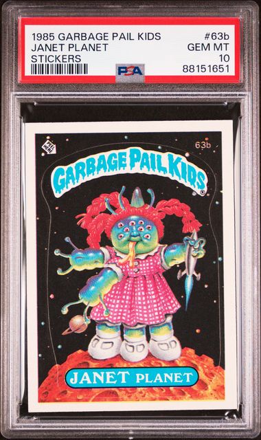 1985 Topps Garbage Pail Kids STICKERS #63b Janet Planet front