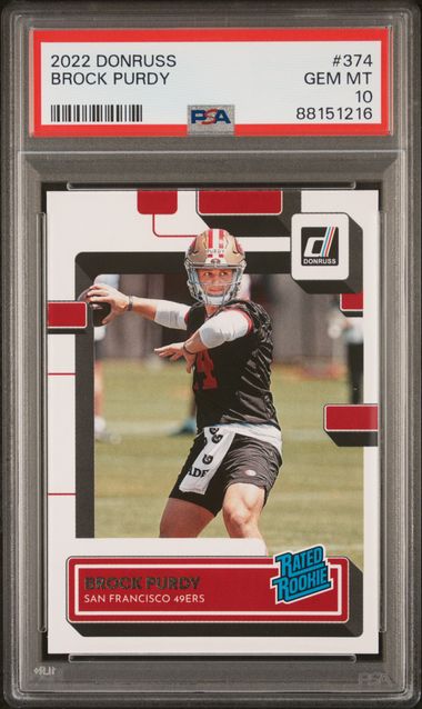 2022 Panini Donruss Brock Purdy #374 Gem Mt 10 front