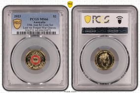 2023 $2 35th Ann $2 Coin Set Colorized Lest we Forget-War Graves MS66