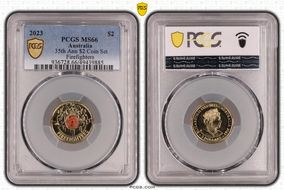 2023 $2 35th Ann $2 Coin Set Colorized Firefighters MS66