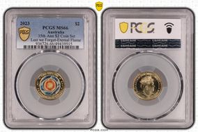 2023 $2 35th Ann $2 Coin Set Colorized Lest we Forget-Eternal Flame MS66