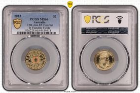 2023 $2 35th Ann $2 Coin Set Colorized In Flanders Fields MS66
