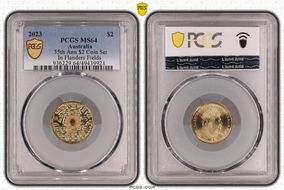 2023 $2 35th Ann $2 Coin Set Colorized In Flanders Fields MS64