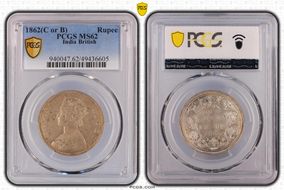 1862(C or B) Rupee MS62