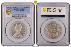 1862(C or B) Rupee MS62