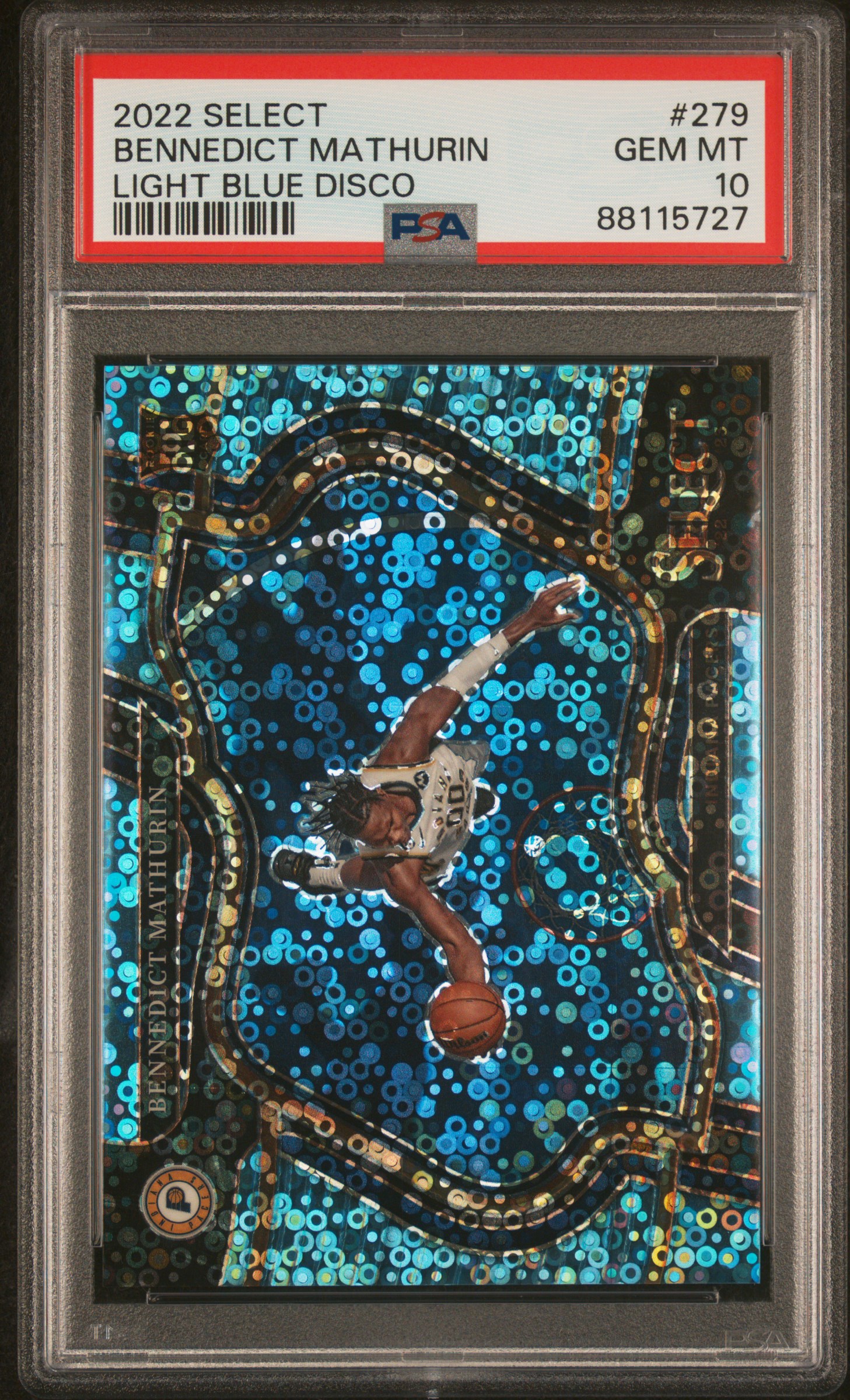 2022 Panini Select Bennedict Mathurin #279 (Light Blue Disco) Gem Mt 10 front