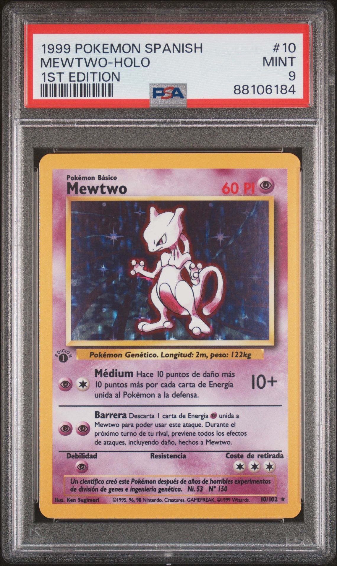 1999 Pokemon Base Set Holo #10 Mewtwo front