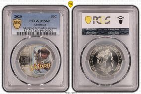 2020 50C Skippy-The Bush Kangaroo Colorized MS69