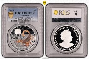 2023 $5 Desert Scorpion Colorized 1oz PR70DCAM
