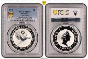 1996 $1 Kookaburra Ag Tricentennial Privy MS69