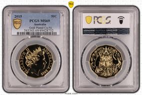 2015 50C Gilt Cu-Ni MS69