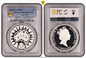 2000-C (1998) $5 Olympic - Australian Map PR70DCAM