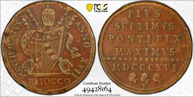 1816-R Baiocco Anno XVII N1BN